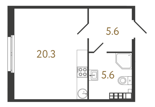 1-комнатная квартира, 31.4 м²; этаж: 5 - купить в Санкт-Петербурге