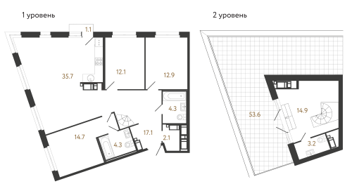 3-комнатная квартира №6 в: Литера: 121.3 м²; этаж: 8 - купить в Санкт-Петербурге