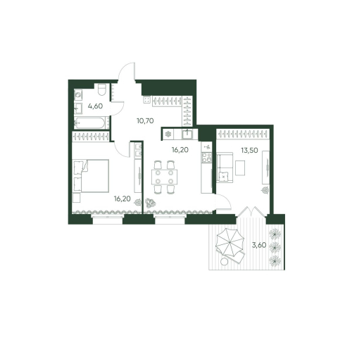 3-комнатная квартира, 64.8 м²; этаж: 2 - купить в Санкт-Петербурге