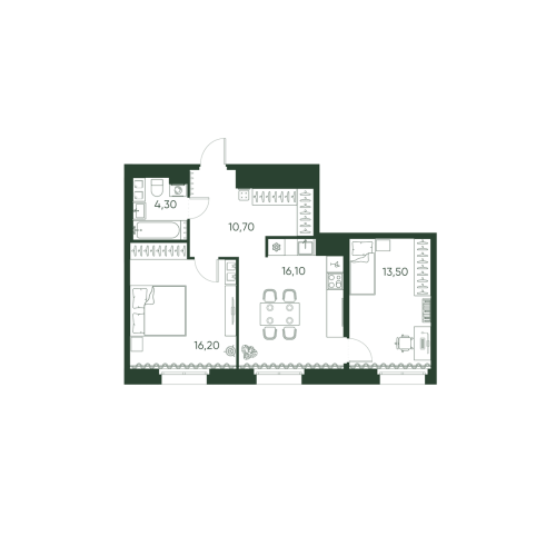 3-комнатная квартира, 60.8 м²; этаж: 3 - купить в Санкт-Петербурге