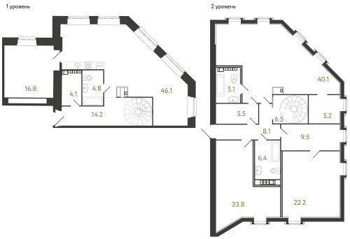 4-комнатная квартира №10 в: Светоч: 218.4 м²; этаж: 4 - купить в Санкт-Петербурге