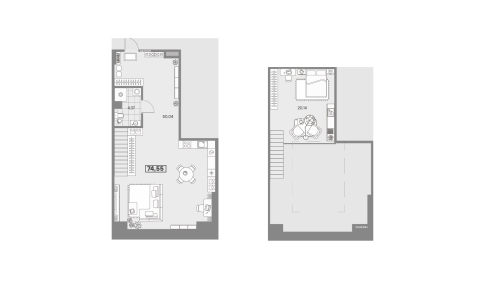 1-комнатная квартира №53 в: AVANT: 74.55 м²; этаж: 3 - купить в Санкт-Петербурге