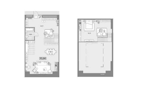 1-комнатная квартира №53 в: AVANT: 93.84 м²; этаж: 3 - купить в Санкт-Петербурге