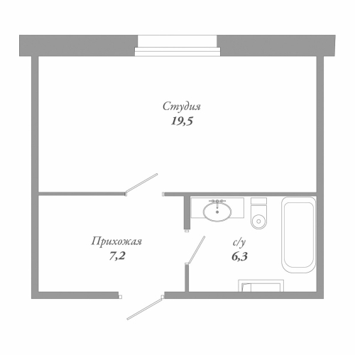 1-комнатная квартира №32 в: ПРИОРИТЕТ: 33 м²; этаж: 2 - купить в Санкт-Петербурге
