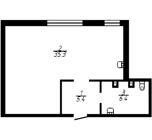 1-комнатная квартира №32 в: ПРИОРИТЕТ: 47.1 м²; этаж: 2 - купить в Санкт-Петербурге