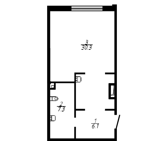 1-комнатная квартира №32 в: ПРИОРИТЕТ: 43.7 м²; этаж: 2 - купить в Санкт-Петербурге