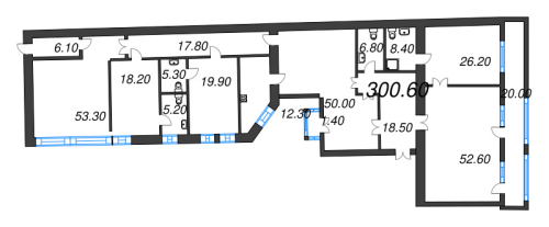 5-комнатная квартира №41 в: ТРИ ГРАЦИИ: 295.53 м²; этаж: 6 - купить в Санкт-Петербурге